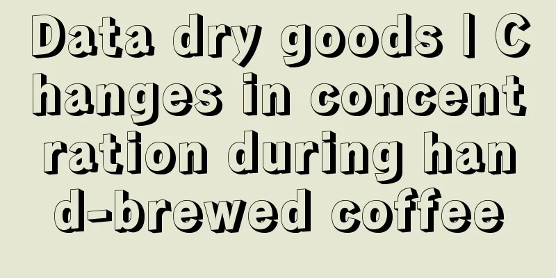 Data dry goods | Changes in concentration during hand-brewed coffee