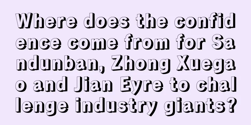 Where does the confidence come from for Sandunban, Zhong Xuegao and Jian Eyre to challenge industry giants?