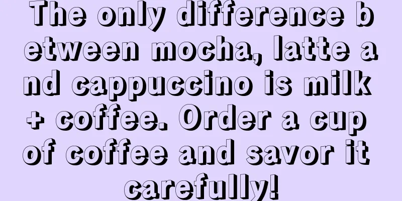 The only difference between mocha, latte and cappuccino is milk + coffee. Order a cup of coffee and savor it carefully!