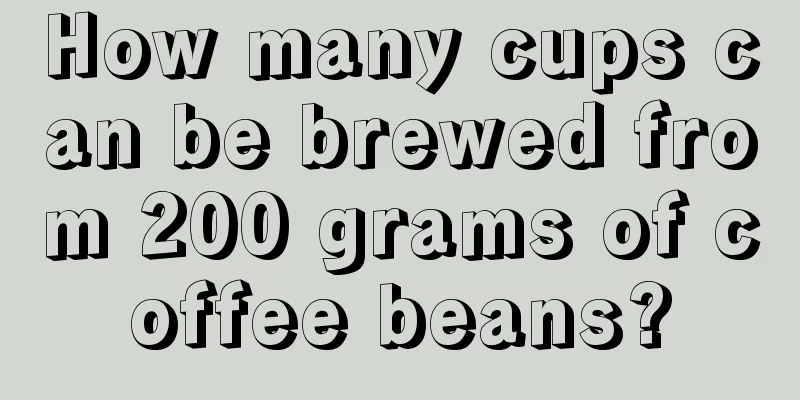 How many cups can be brewed from 200 grams of coffee beans?