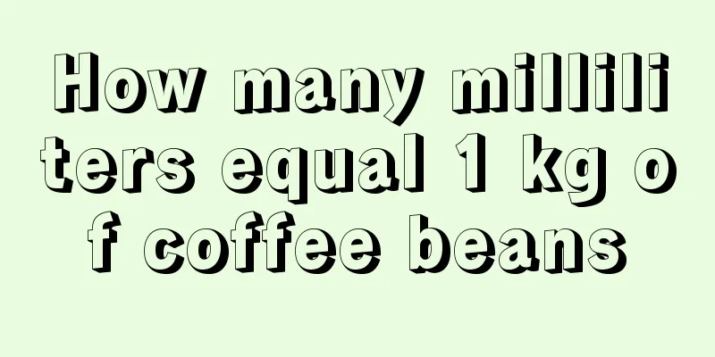 How many milliliters equal 1 kg of coffee beans