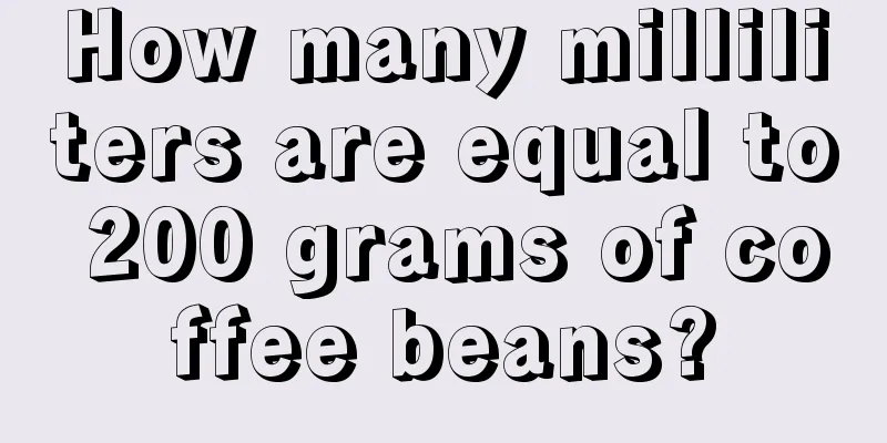 How many milliliters are equal to 200 grams of coffee beans?