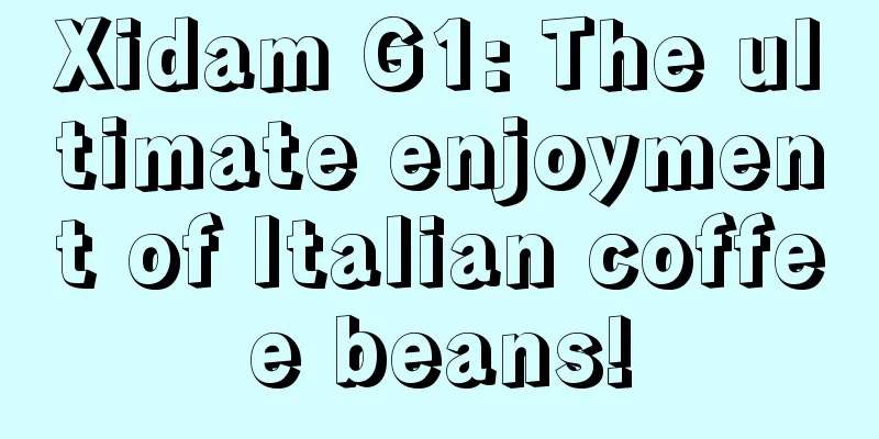 Xidam G1: The ultimate enjoyment of Italian coffee beans!