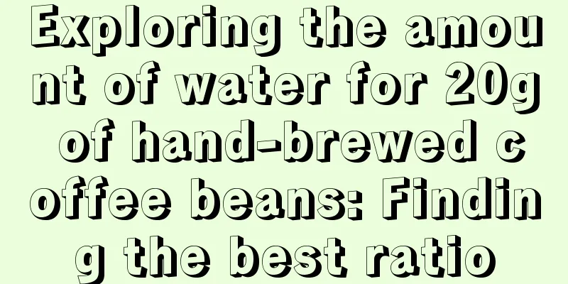 Exploring the amount of water for 20g of hand-brewed coffee beans: Finding the best ratio