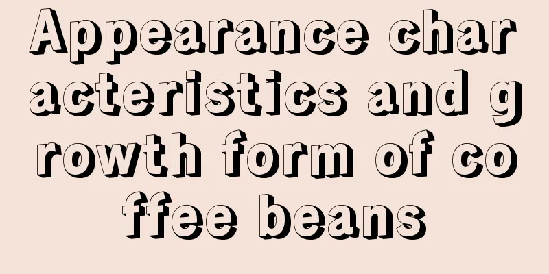 Appearance characteristics and growth form of coffee beans