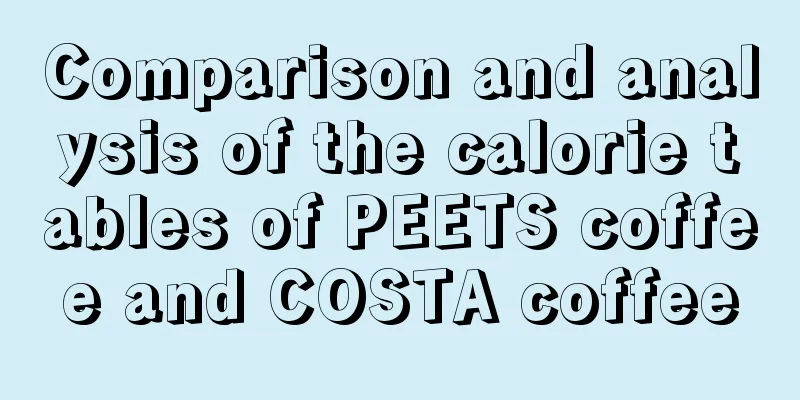 Comparison and analysis of the calorie tables of PEETS coffee and COSTA coffee