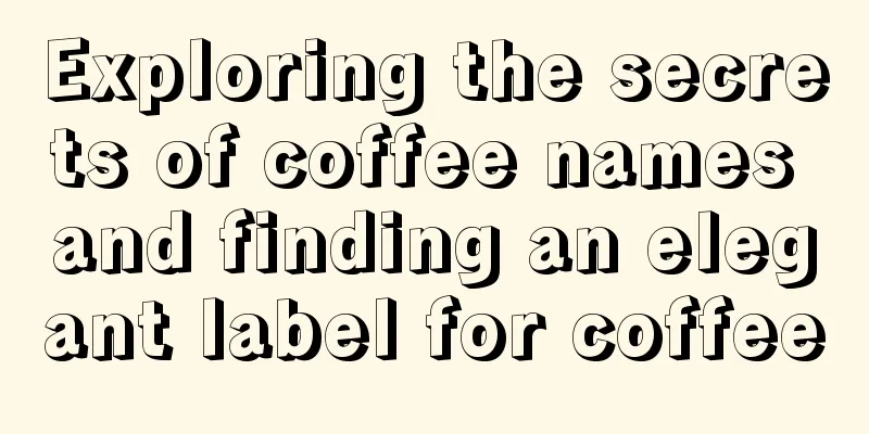 Exploring the secrets of coffee names and finding an elegant label for coffee