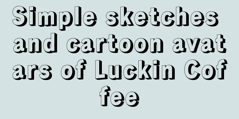 Simple sketches and cartoon avatars of Luckin Coffee