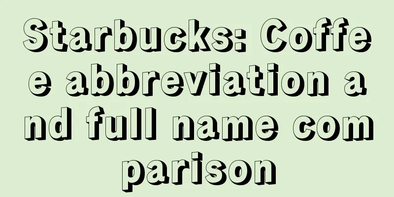 Starbucks: Coffee abbreviation and full name comparison