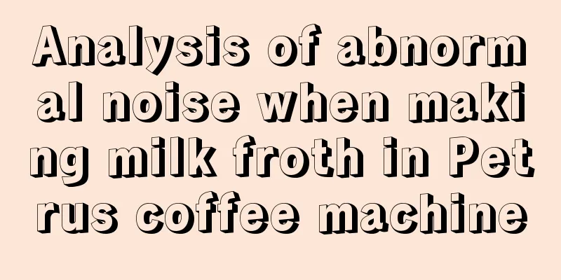 Analysis of abnormal noise when making milk froth in Petrus coffee machine