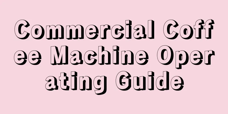 Commercial Coffee Machine Operating Guide