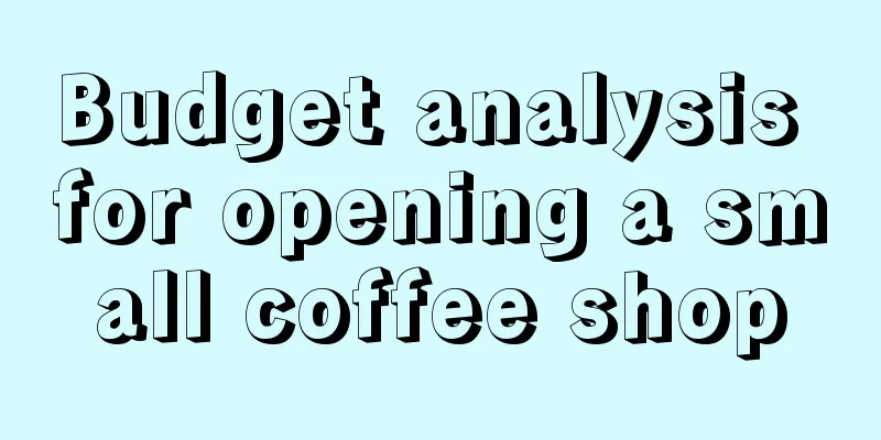 Budget analysis for opening a small coffee shop