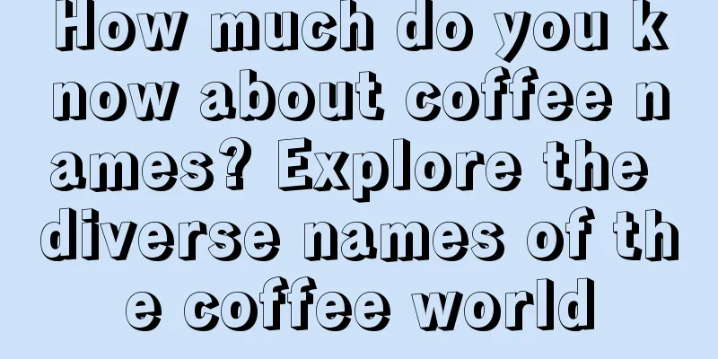 How much do you know about coffee names? Explore the diverse names of the coffee world