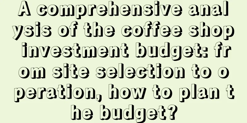 A comprehensive analysis of the coffee shop investment budget: from site selection to operation, how to plan the budget?