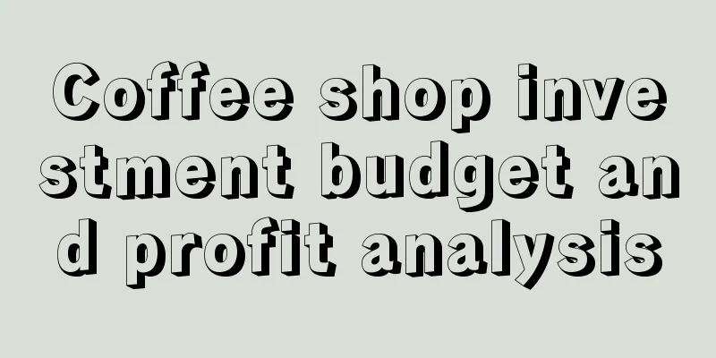 Coffee shop investment budget and profit analysis