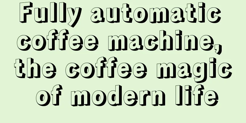 Fully automatic coffee machine, the coffee magic of modern life