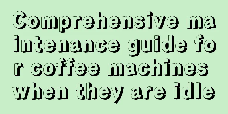 Comprehensive maintenance guide for coffee machines when they are idle