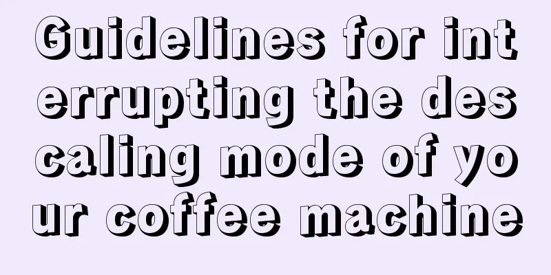 Guidelines for interrupting the descaling mode of your coffee machine