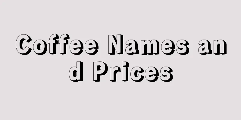 Coffee Names and Prices