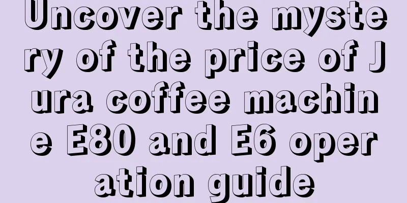 Uncover the mystery of the price of Jura coffee machine E80 and E6 operation guide