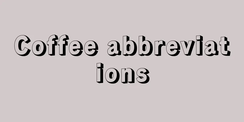 Coffee abbreviations