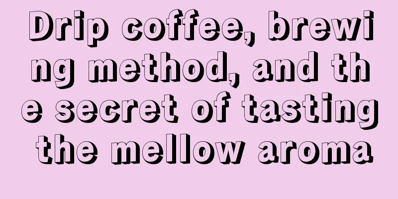 Drip coffee, brewing method, and the secret of tasting the mellow aroma