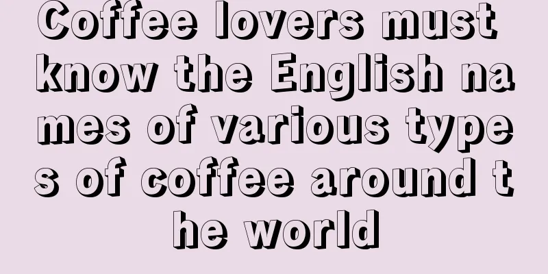 Coffee lovers must know the English names of various types of coffee around the world