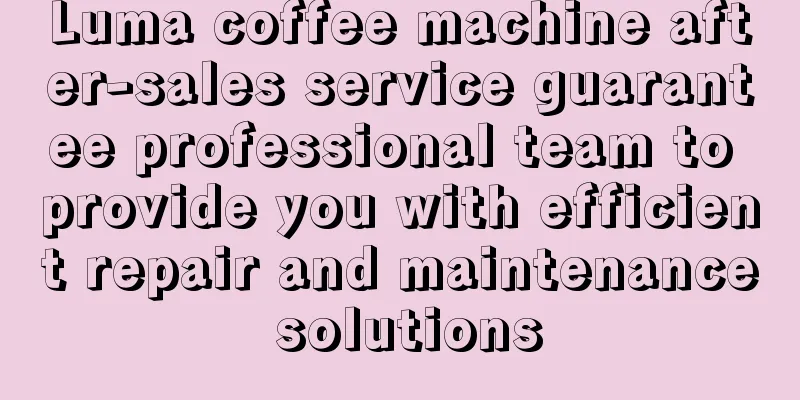 Luma coffee machine after-sales service guarantee professional team to provide you with efficient repair and maintenance solutions