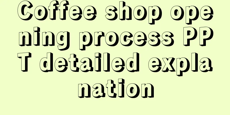 Coffee shop opening process PPT detailed explanation