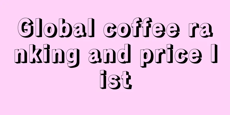 Global coffee ranking and price list