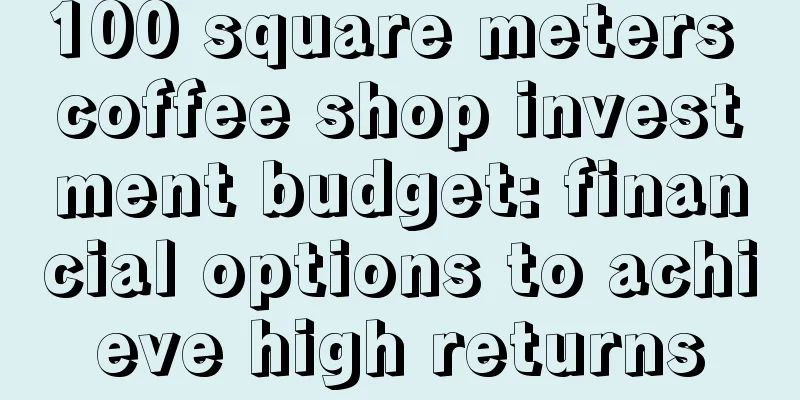 100 square meters coffee shop investment budget: financial options to achieve high returns