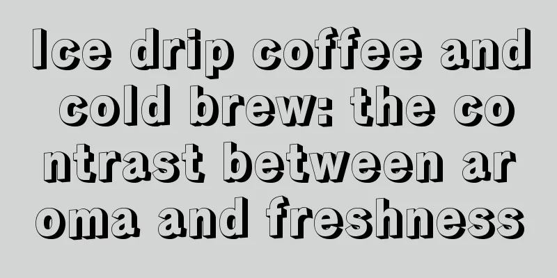 Ice drip coffee and cold brew: the contrast between aroma and freshness