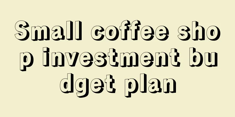 Small coffee shop investment budget plan