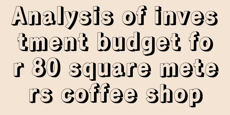 Analysis of investment budget for 80 square meters coffee shop