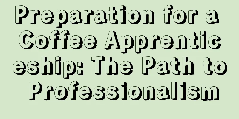 Preparation for a Coffee Apprenticeship: The Path to Professionalism