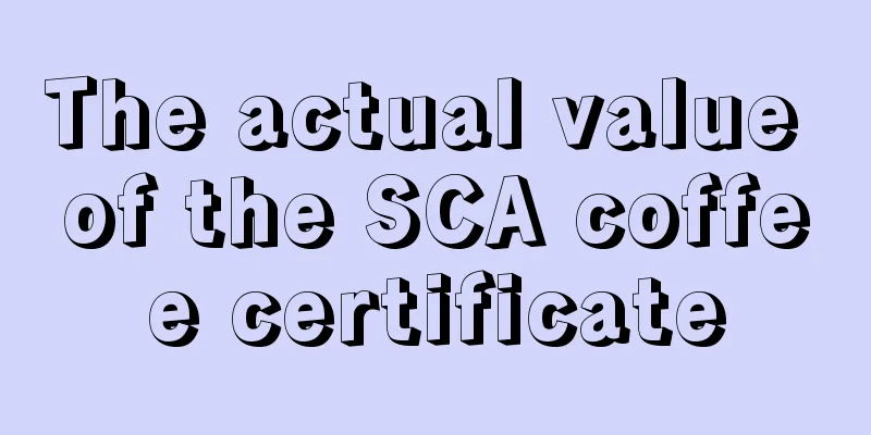 The actual value of the SCA coffee certificate