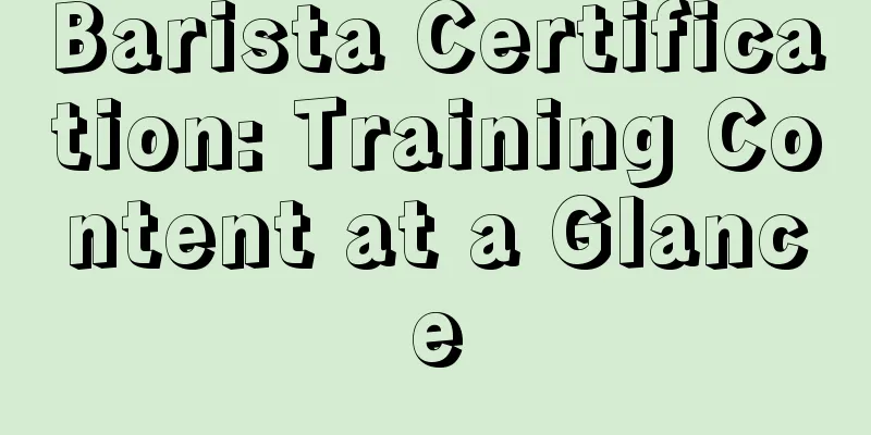 Barista Certification: Training Content at a Glance