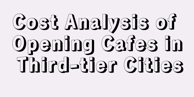 Cost Analysis of Opening Cafes in Third-tier Cities