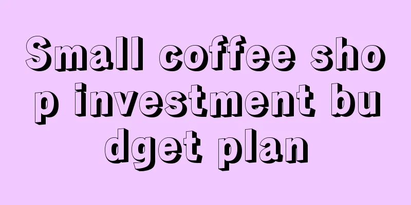 Small coffee shop investment budget plan