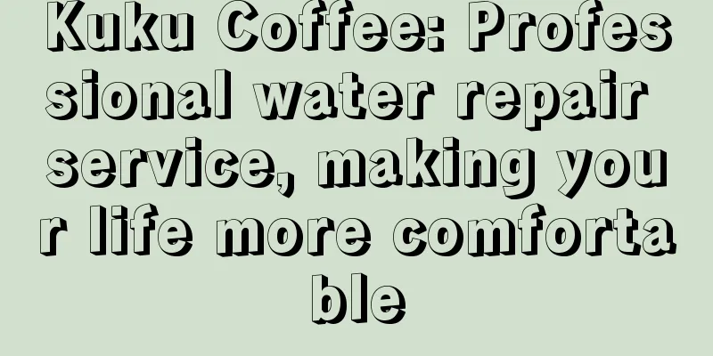 Kuku Coffee: Professional water repair service, making your life more comfortable