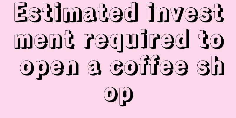 Estimated investment required to open a coffee shop