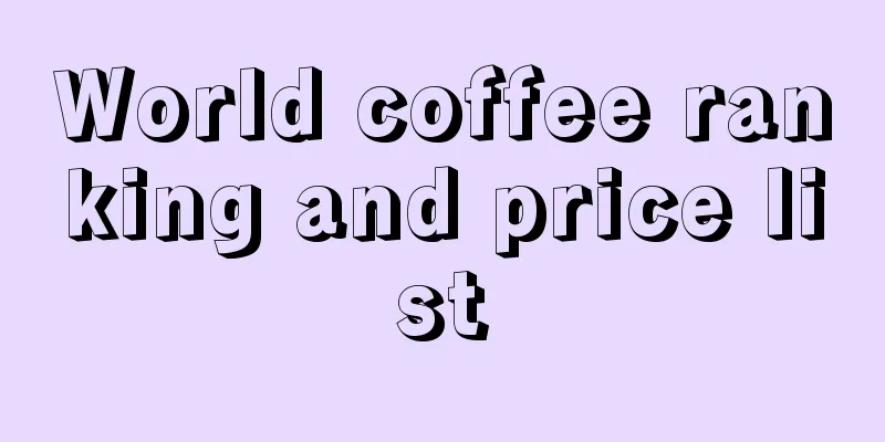 World coffee ranking and price list