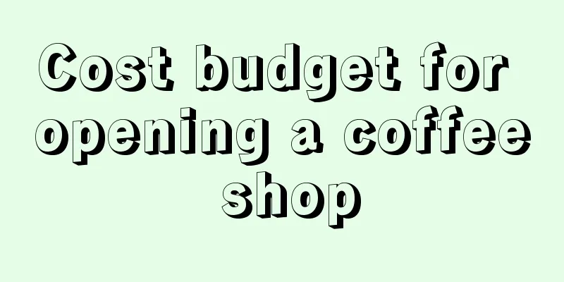 Cost budget for opening a coffee shop