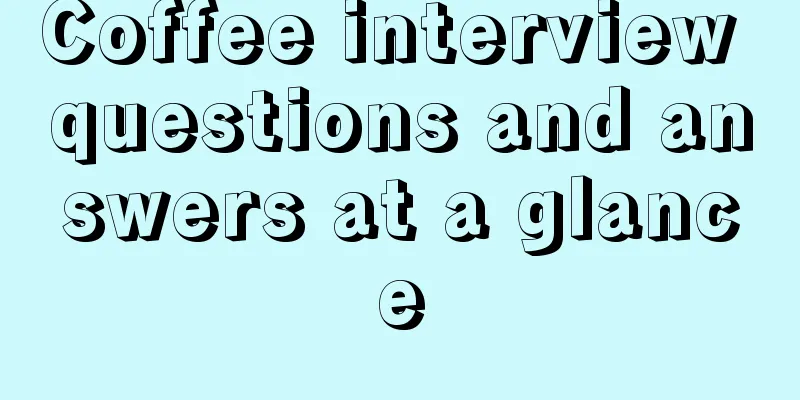 Coffee interview questions and answers at a glance