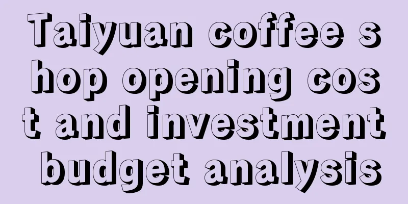 Taiyuan coffee shop opening cost and investment budget analysis