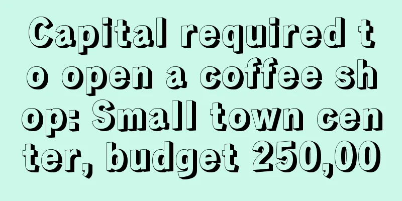 Capital required to open a coffee shop: Small town center, budget 250,000