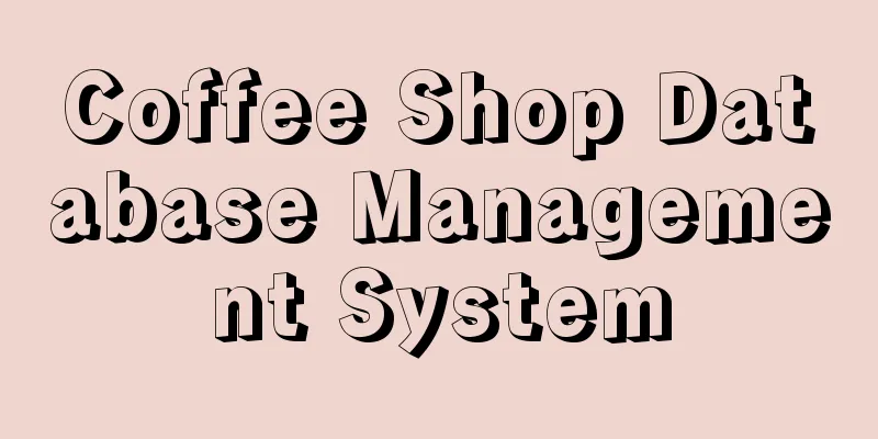 Coffee Shop Database Management System