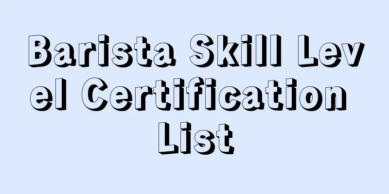 Barista Skill Level Certification List