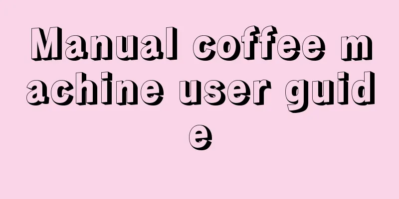 Manual coffee machine user guide